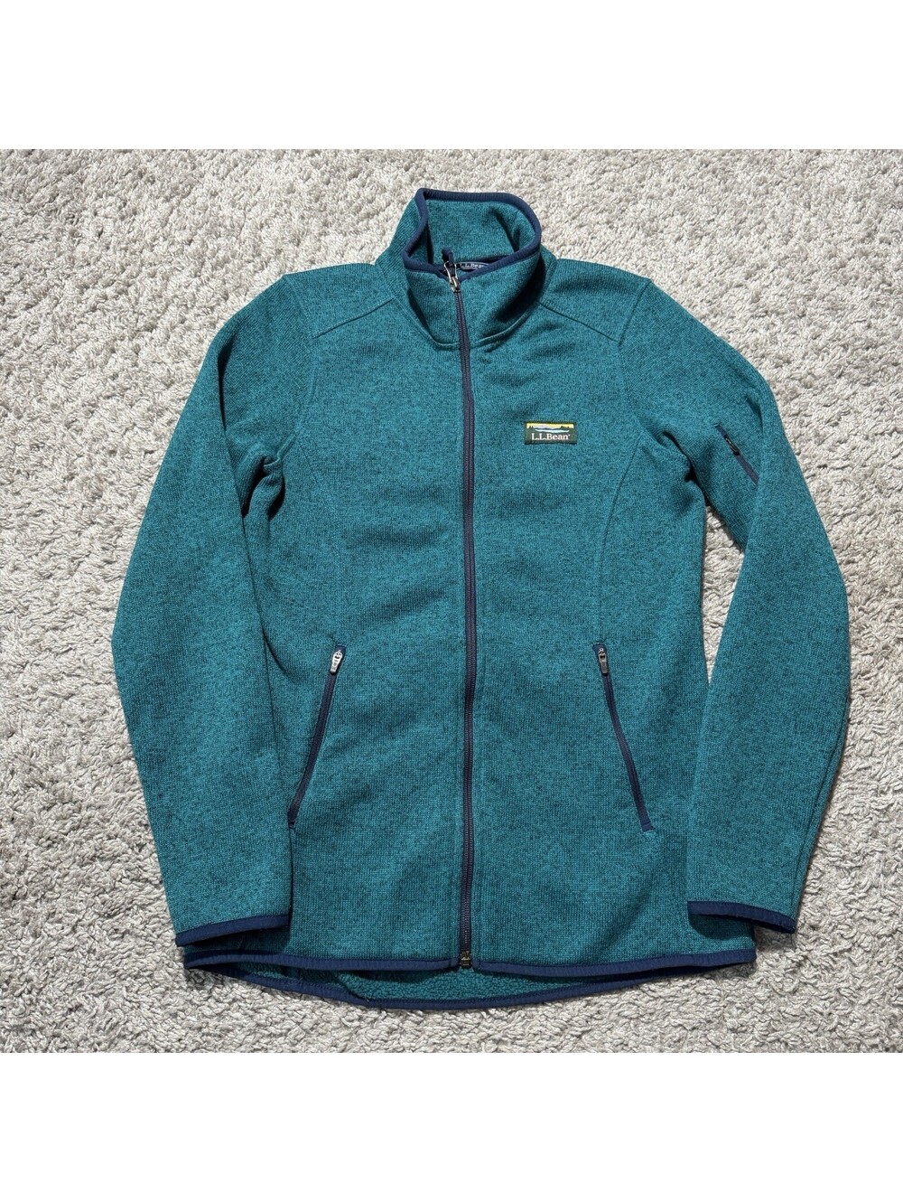 LL Bean Full Zip Women’s Teal Blue Sweater Fleece Jacket GORP Size XS 504888